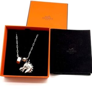 Authentic Hermes Talisman Dragon Necklace W/Box